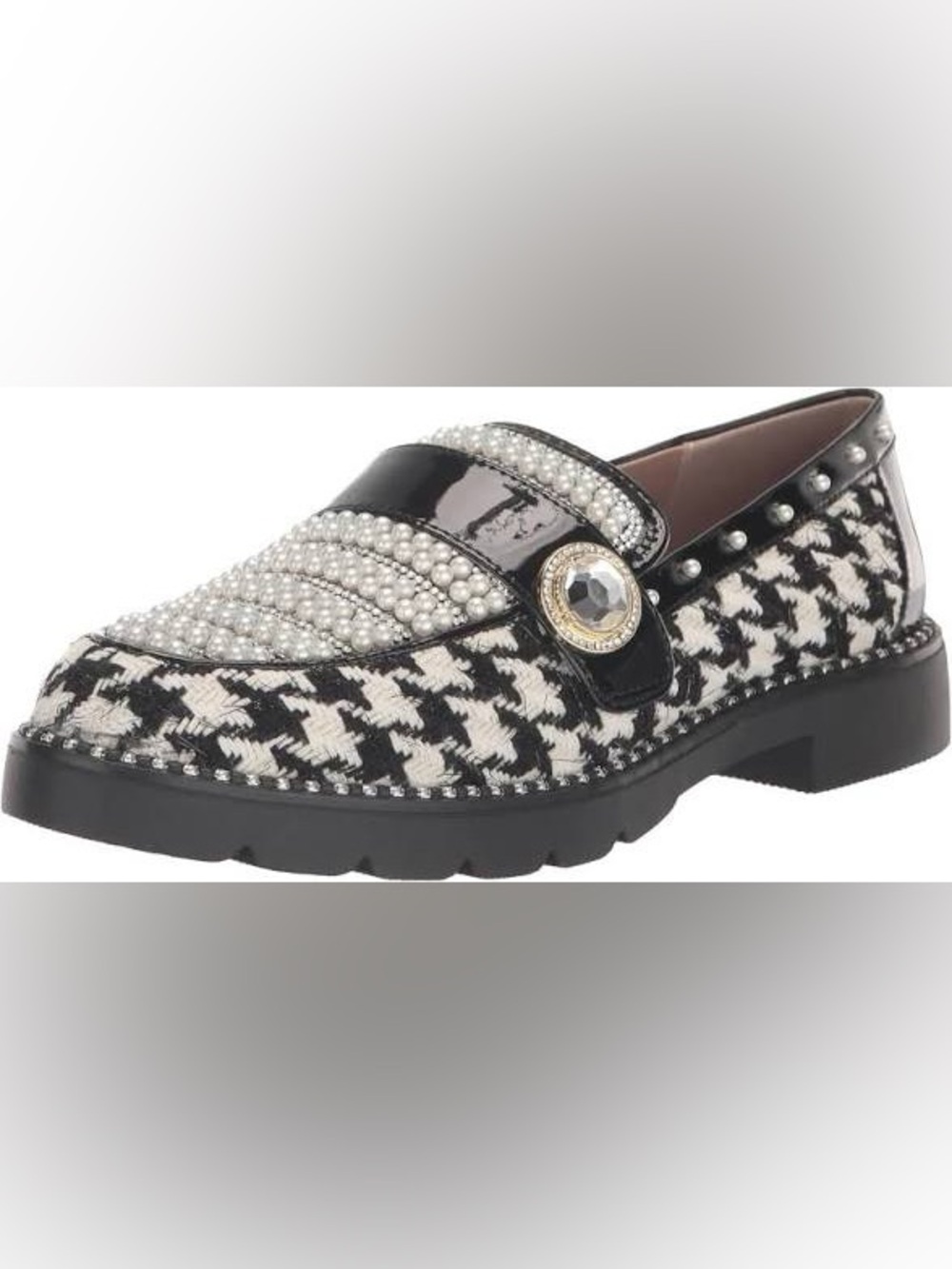 BETSEY JOHNSON Mariam Plaid And Rhinestone Embellished Loafer - Picture 10 of 10
